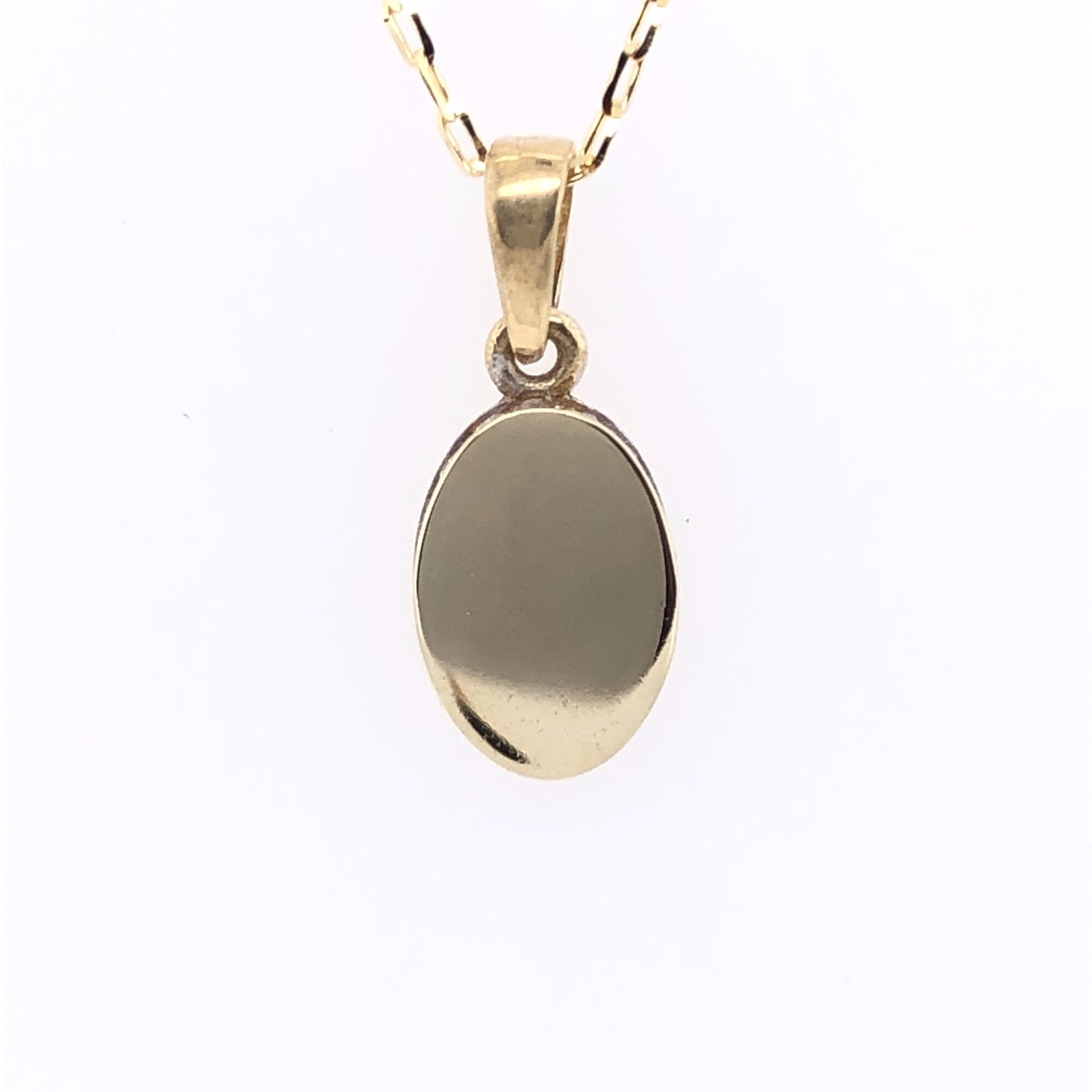 9ct Gold Engravable Oval Disc CZ Edge GPZ227