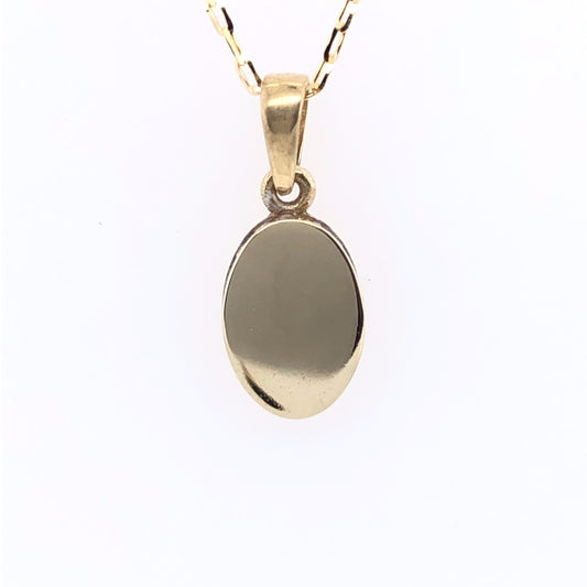 9ct Gold Engravable Oval Disc CZ Edge GPZ227