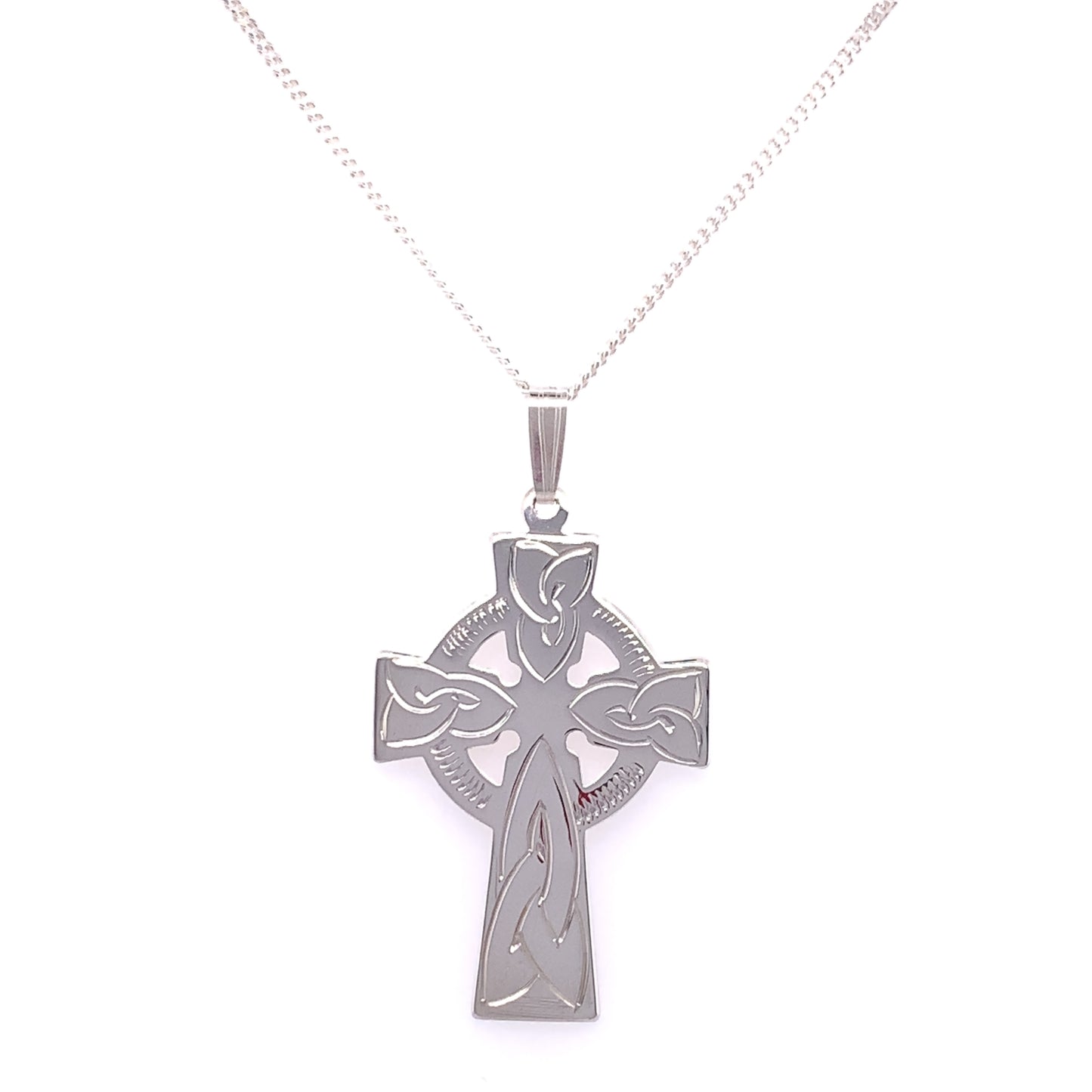 Sterling Silver Large Engraved Celtic Cross SP521