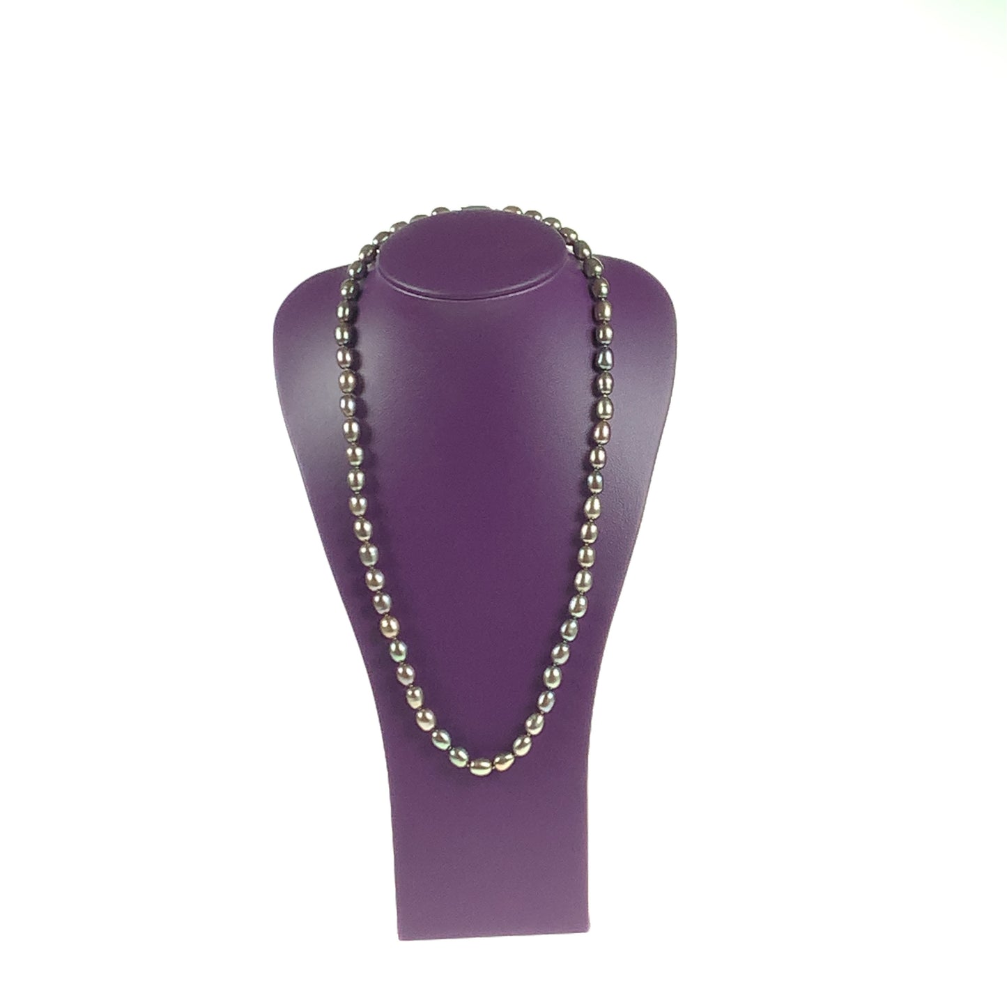 Grey Oval Freshwater Cultured Pearl 6x7mm Necklace