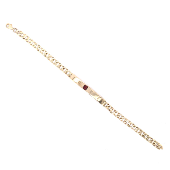 9ct Gold Ladies Identity Bracelet Curb Chain