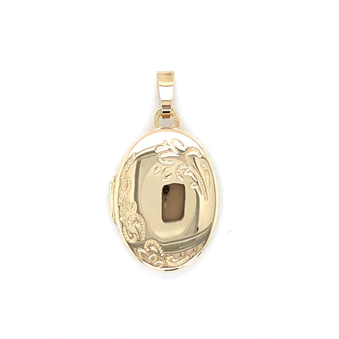 9ct Gold Oval Engraved Locket GL049