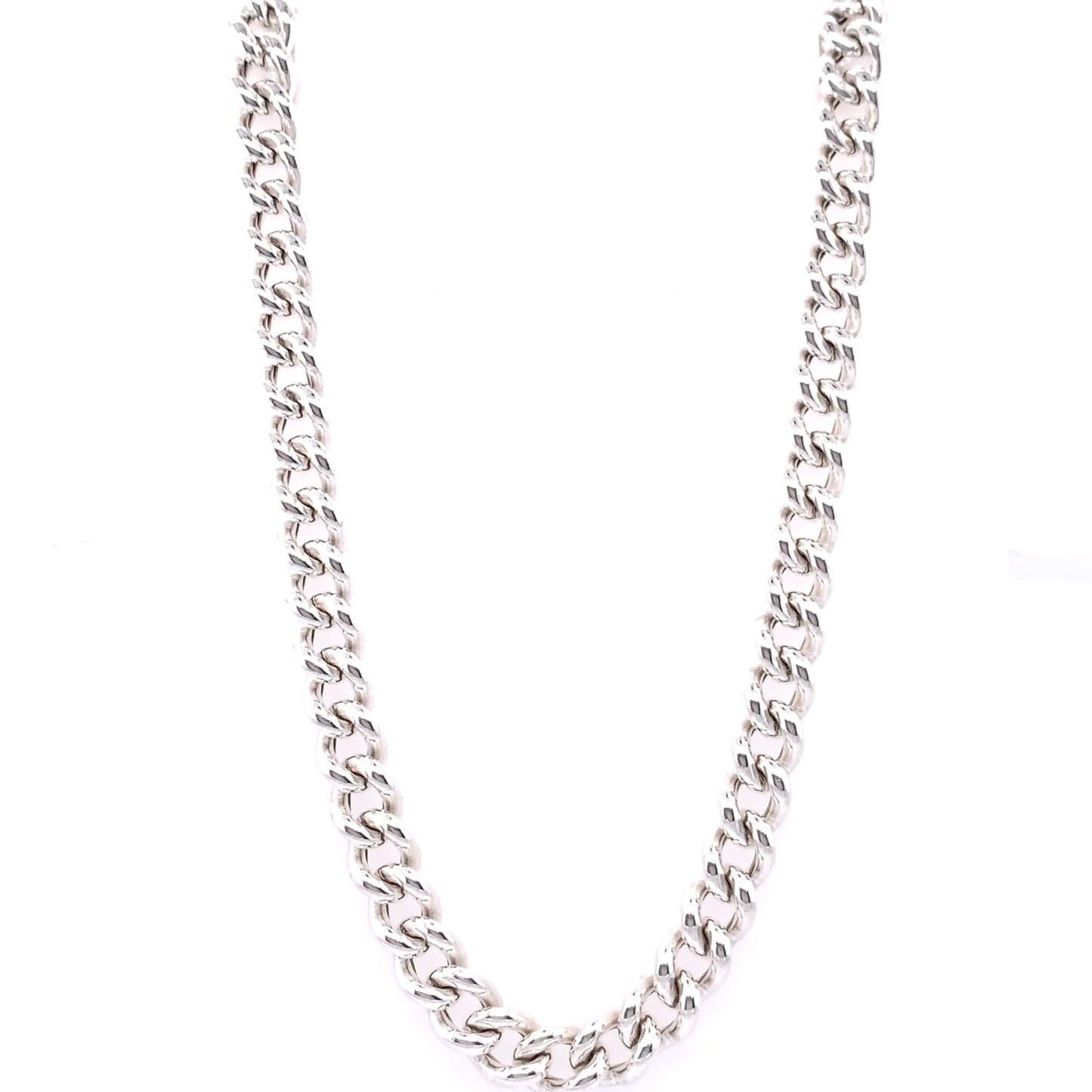 Sterling Silver 20 inch Chunky Open Curb Necklace C000054