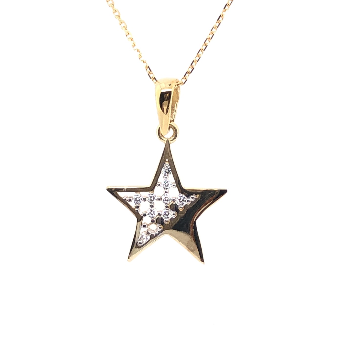 9ct Gold Sparkly CZ Star Pendant GPZ216