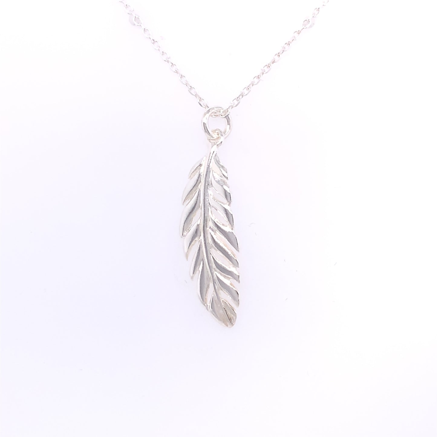 Sterling Silver Feather Necklace GL1093