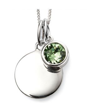Silver Birthstone Engravable Pendant GK