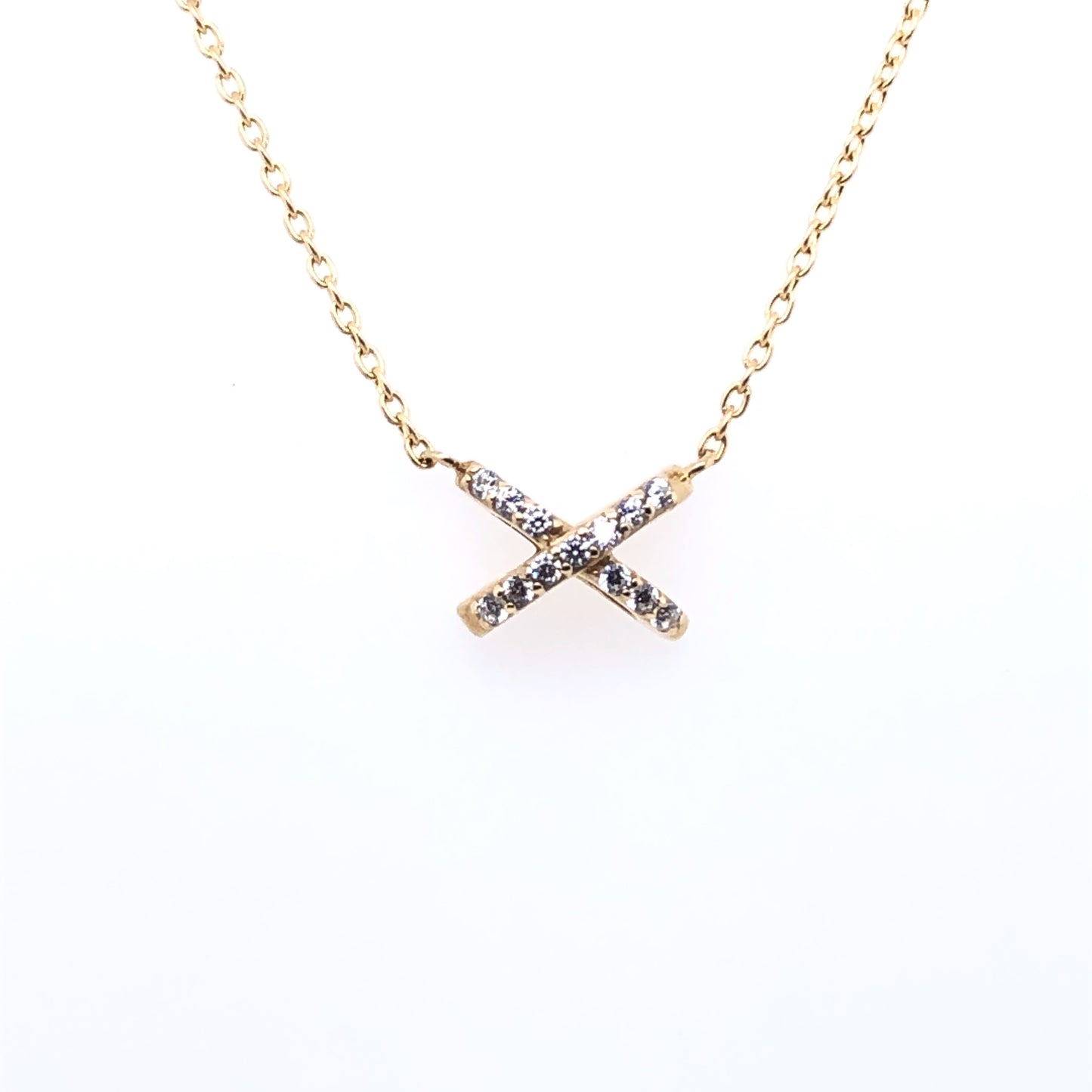 9ct Gold CZ Kiss Pendant GPZ169