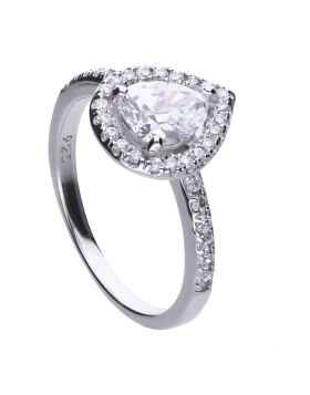 Diamonfire Pear Halo Zirconia Ring R3627