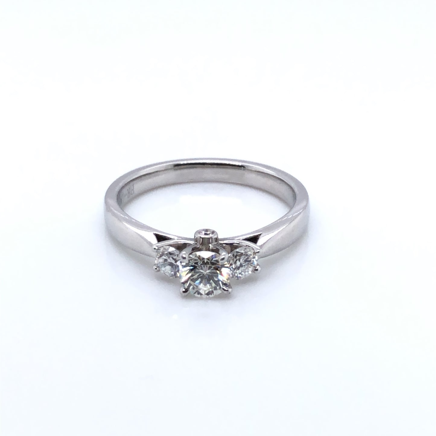 18ct White Gold Diamond Trilogy 0.66ct Ring T025