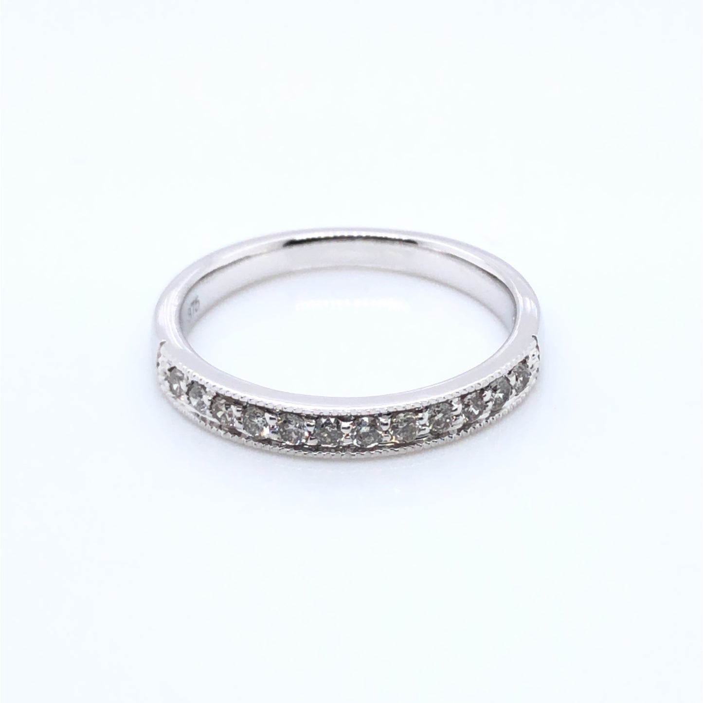 9ct White Gold Classic Diamond Pavé Band 0.25ct