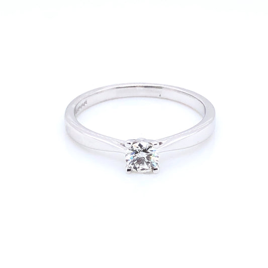 18ct White Gold 0.25ct Diamond Classic Solitaire Ring Z9/30