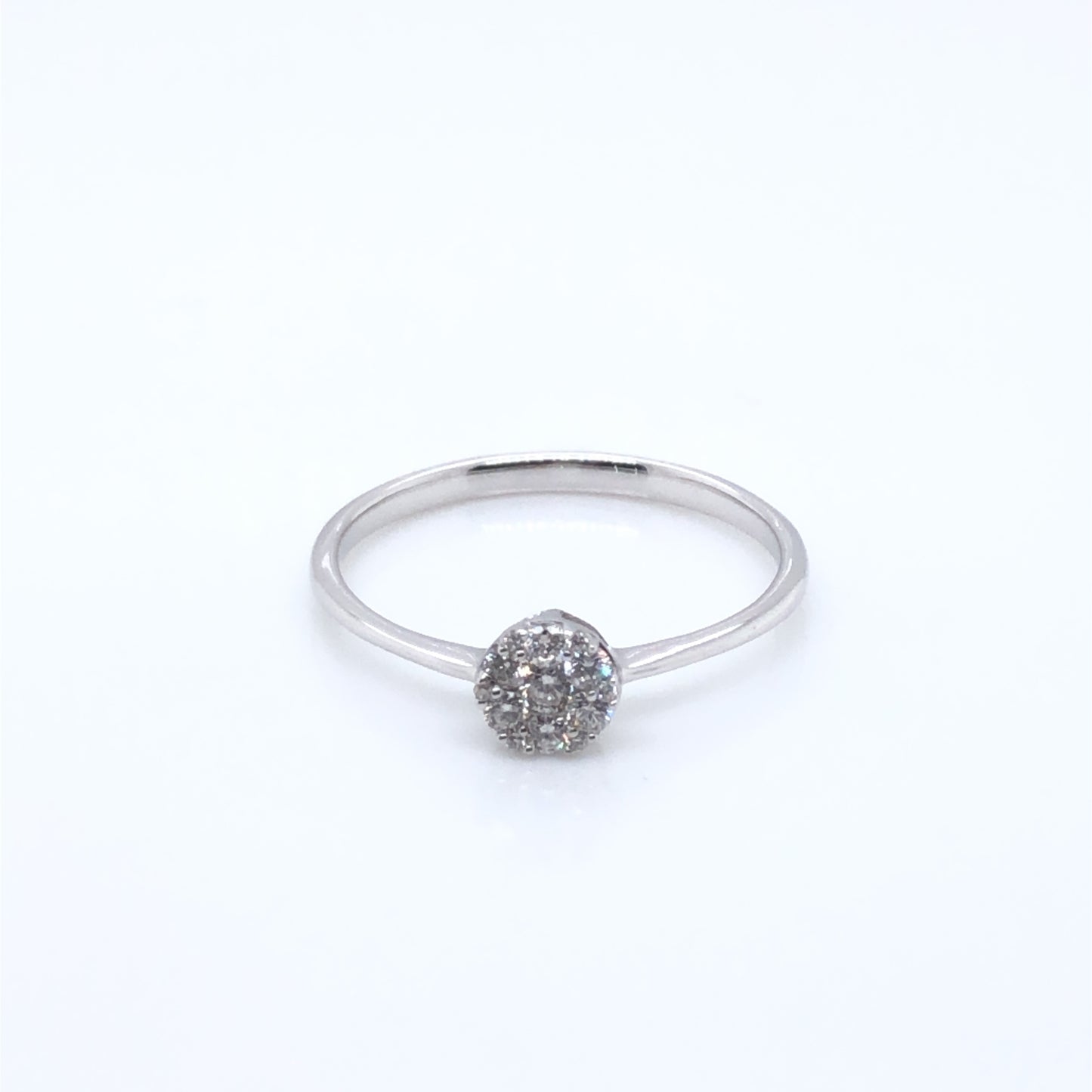 9ct White Gold Diamond Halo 0.15ct Ring