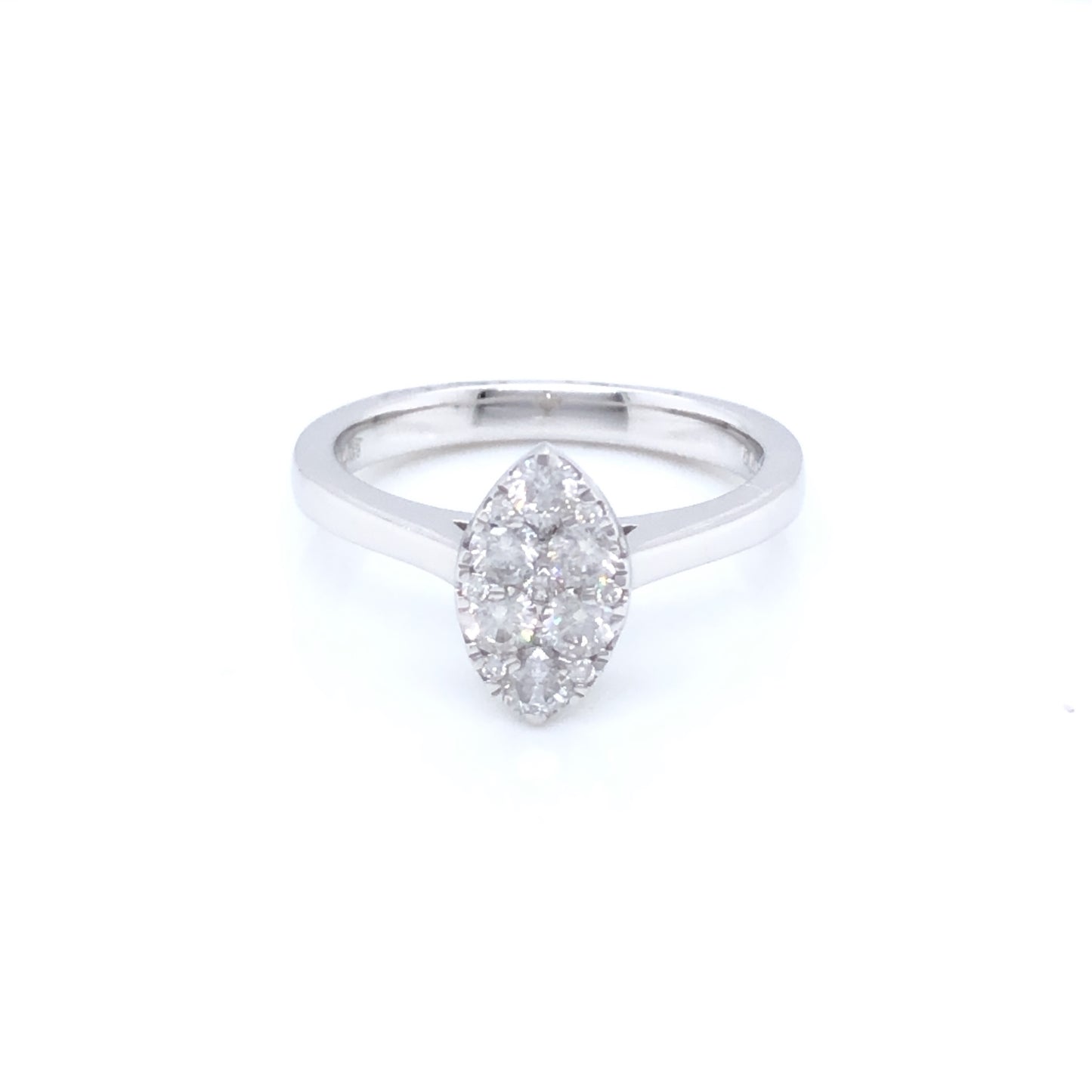 14ct White Gold Diamond Illusion Marquise 0.50ct Engagement Ring