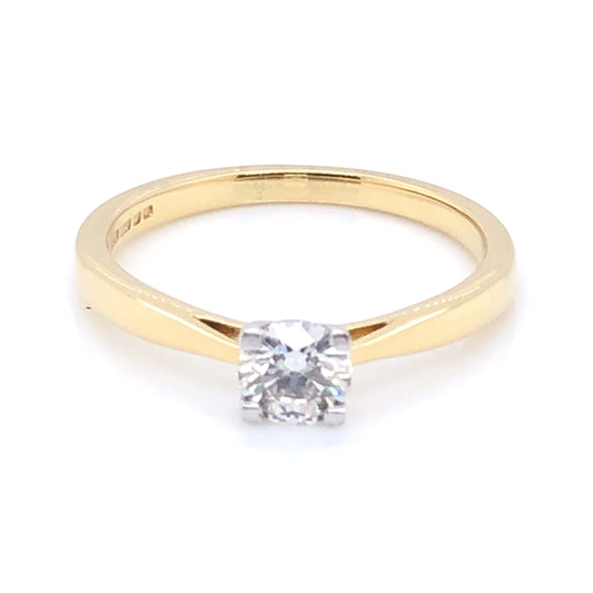 18ct Gold 0.40ct Diamond Classic Solitaire Ring Z9/12