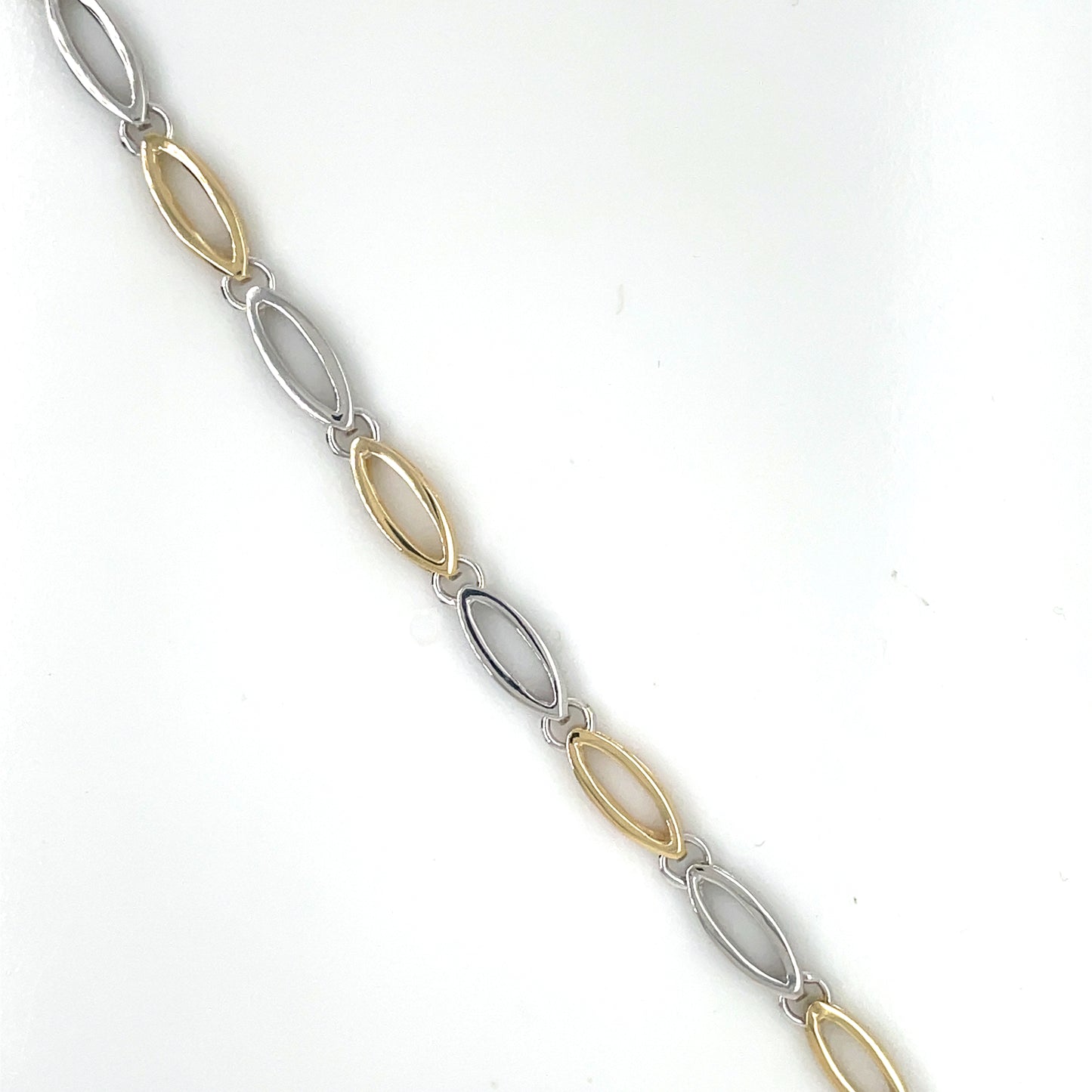 9ct Gold Two-tone Open Eye Link Bracelet GB416