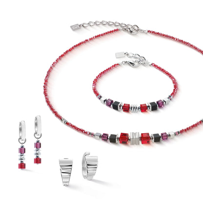COEUR DE LION  Wave Festive Silver-Red Set (4) 0103570317
