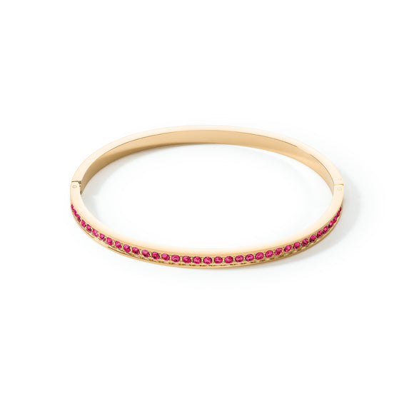 COEUR DE LION Bangle stainless steel & crystals gold pink 0127110416