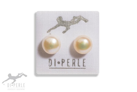 Di-Perle Freshwater Pearl White Bouton Stud Earrings 03102110