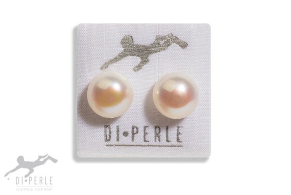 Di-Perle Freshwater Pearl White Bouton Stud Earrings 03122110