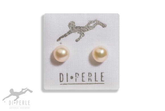 Di-Perle Freshwater Pearl White Bouton Stud Earrings 03672110