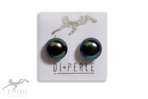 Di-Perle Freshwater Pearl Peacock Bouton Stud Earrings 04112118