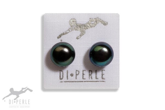 Di-Perle Freshwater Pearl Peacock Bouton Stud Earrings 04112118