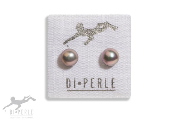Di-Perle Freshwater Pearl Grey Bouton Stud Earrings 04782117