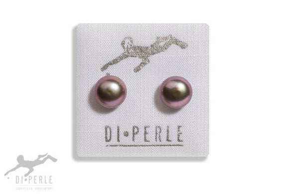 Di-Perle Freshwater Pearl Grey Bouton Stud Earrings 04892117