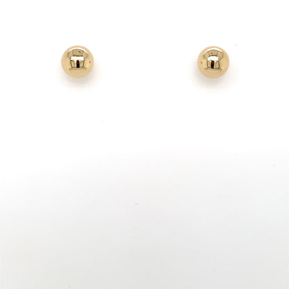 9ct Yellow Gold 6mm Ball Stud Earrings 10038