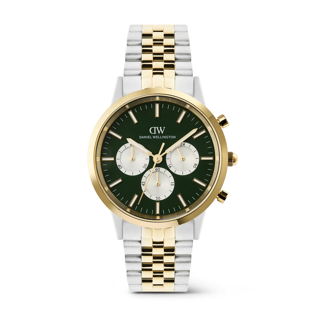 Daniel Wellington Iconic Chronograph Arch 5-Link Emerald Panda Two Tone DW00101012