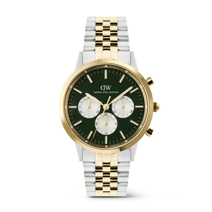 Daniel Wellington Iconic Chronograph Arch 5-Link Emerald Panda Two Tone DW00101012