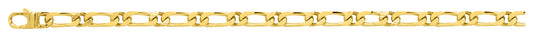 Bijoux D'Or 18ct Gold-Plated Figaro Bracelet 21cm 101268B