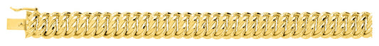 Bijoux D'Or 18ct Gold-Plated 12mm Curb Bracelet M101442B