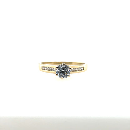 9ct Yellow Gold CZ Solitaire Ring GRZ391