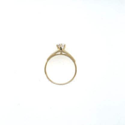 9ct Yellow Gold CZ Solitaire Ring GRZ391