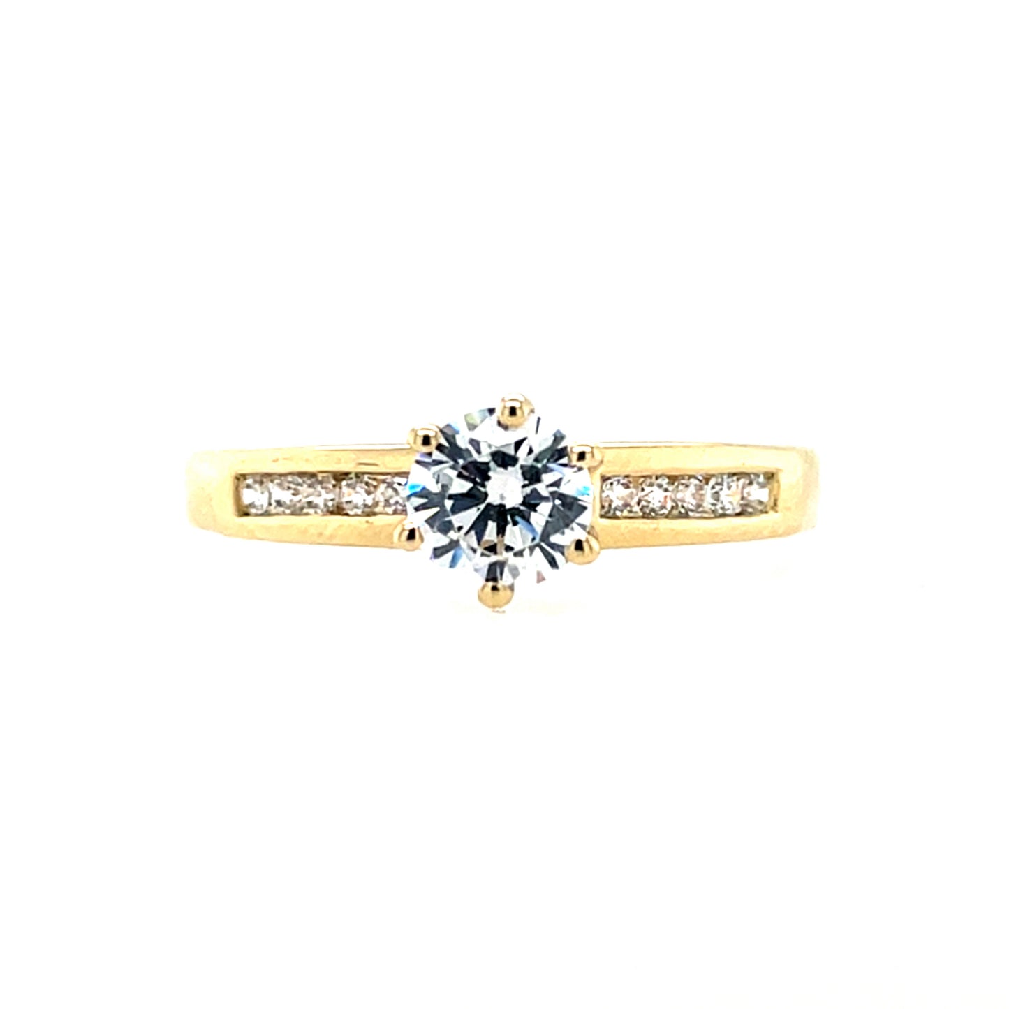 9ct Yellow Gold CZ Solitaire Ring GRZ391