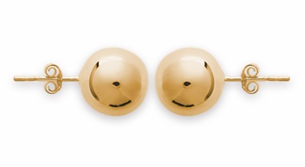 Amèlie 18ct Gold-Plated 12mm Ball Stud Earrings 102503212