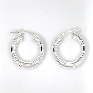 Sterling Silver 22mm Double Hoop Earrings 102C