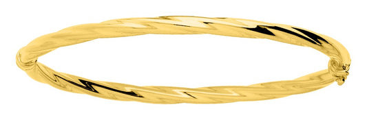 Bijoux D'Or 18ct Gold-Plated 4mm TwistBangle 103157
