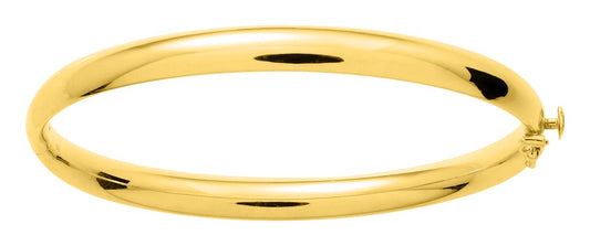 Bijoux D'Or 18ct Gold-Plated 6mm Oval Bangle 103489