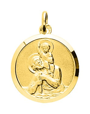 Bijoux D'Or 18ct Gold-Plated 19mm St. Christopher Medal 50cm Chain 106081