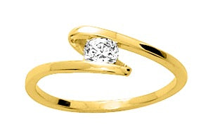 Bijoux D'Or 18ct Gold-Plated CZ Crossover Ring 107598.1