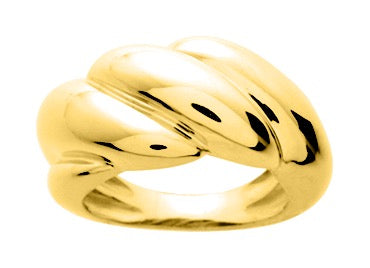 Bijoux D'Or 18ct Gold-Plated Domed Croissant Ring 107857