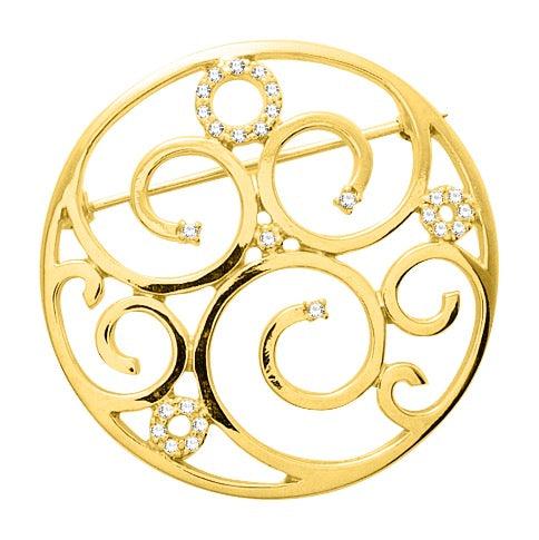 Bijoux D'Or 18ct Gold-Plated Circles Brooch 108036