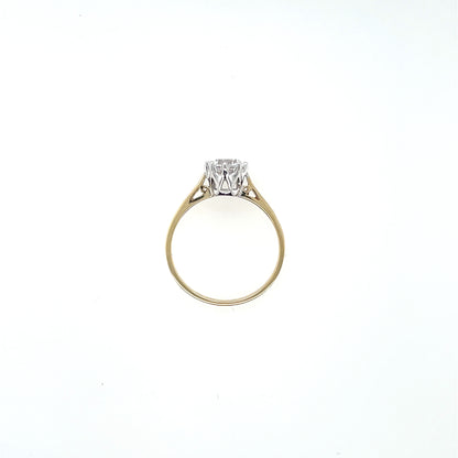 9ct Yellow Gold CZ Solitaire Ring GRZ389