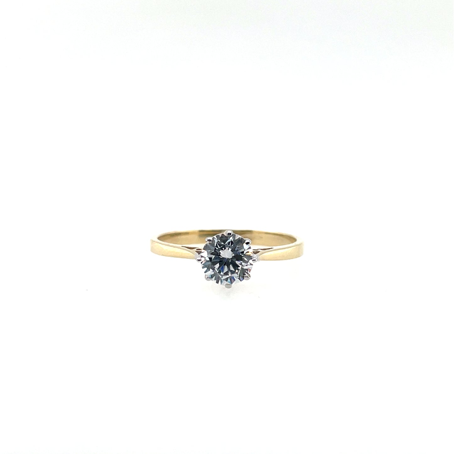 9ct Yellow Gold CZ Solitaire Ring GRZ389