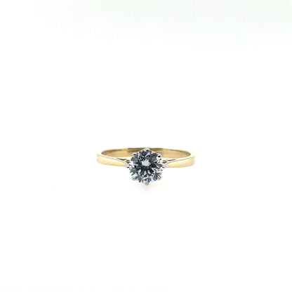 9ct Yellow Gold CZ Solitaire Ring GRZ389