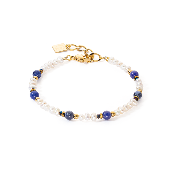 COEUR DE LION Bracelet Flow Freshwater Pearls & Sodalite gold 1109300700