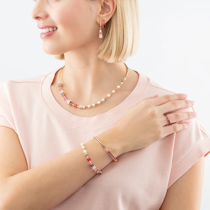 COEUR DE LION Bracelet GeoCUBE® Fusion Precious Pearl Mix gold-pink 1122300416