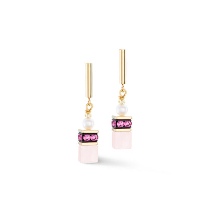 COEUR DE LION Earrings GeoCUBE® Fusion Precious Pearl Mix gold-pink 1122210416